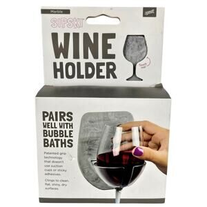 SIPSKI WALL SUCTION CUP WINE GLASS HOLDER – GREAT FOR BUBBLE BATHS